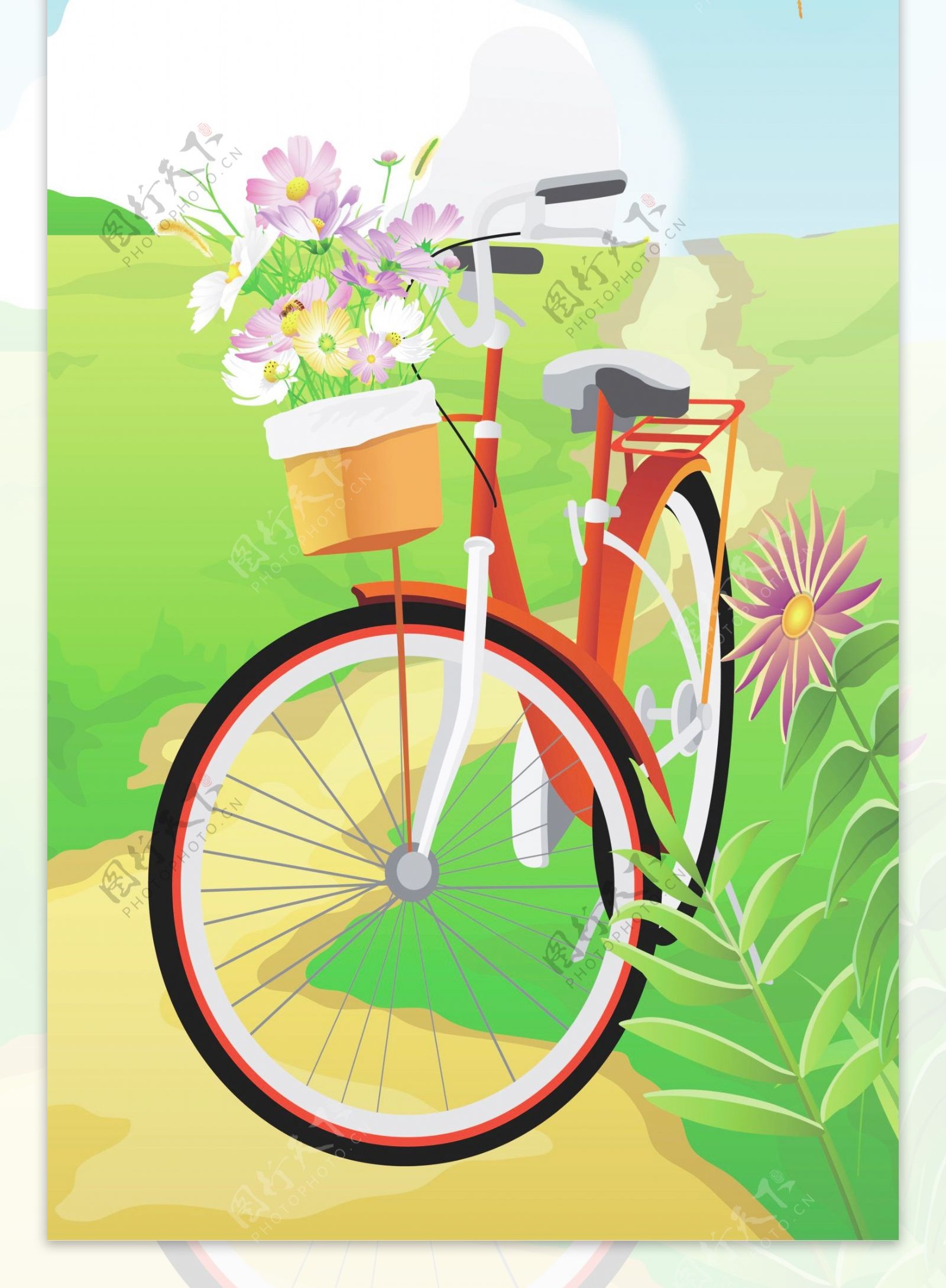 自行车动漫图片