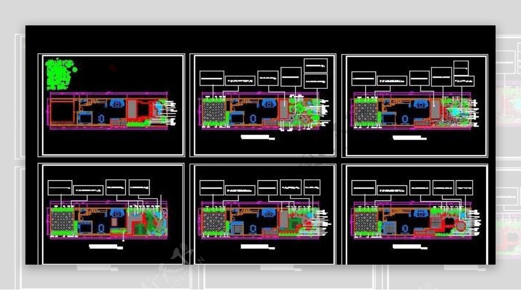 别墅景观庭院6套方案平面图