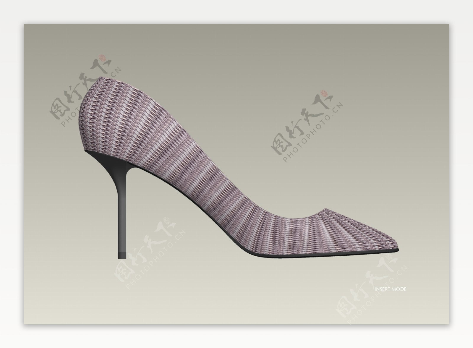 用3d软件设计的性感高跟鞋前视图图片