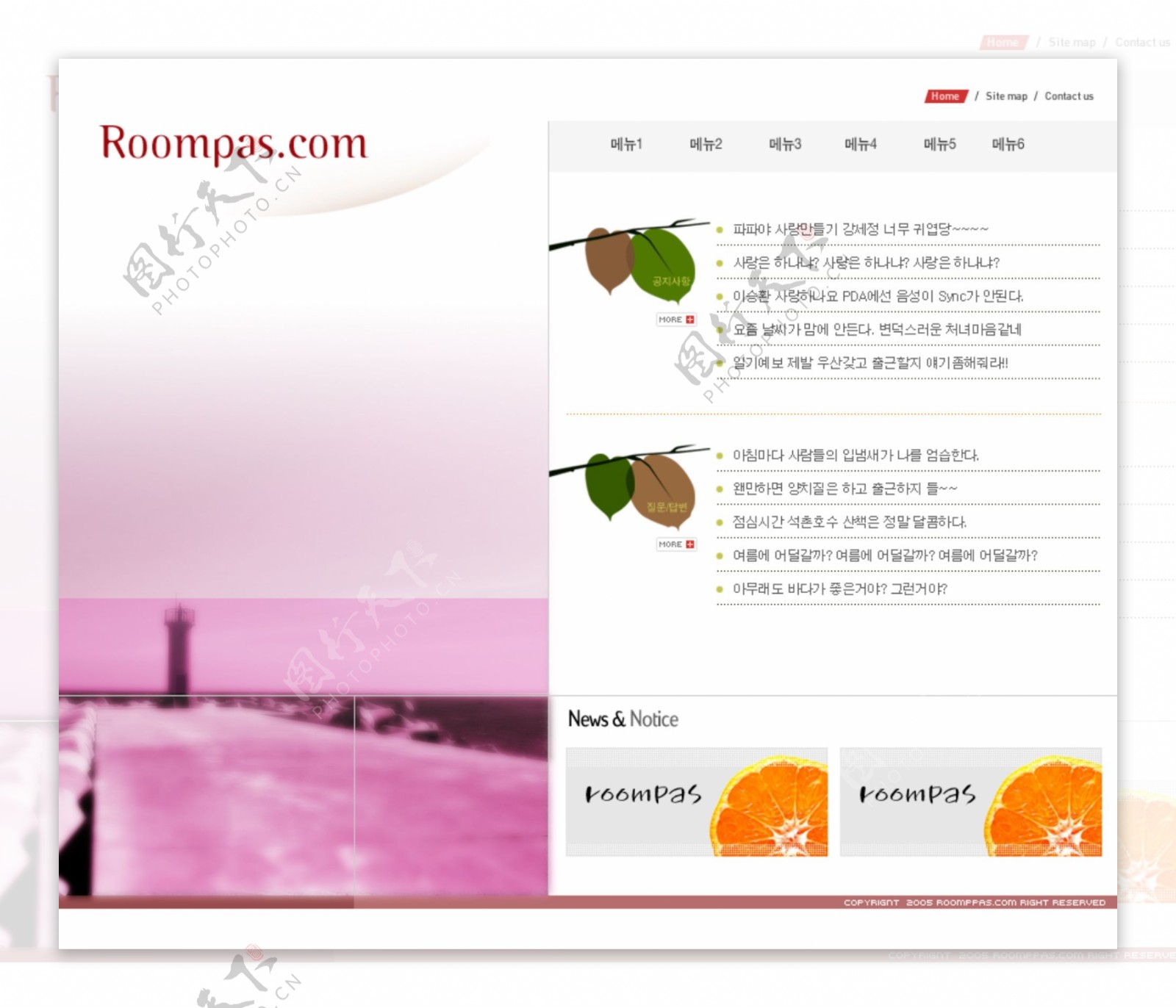 roompascom网页模板图片