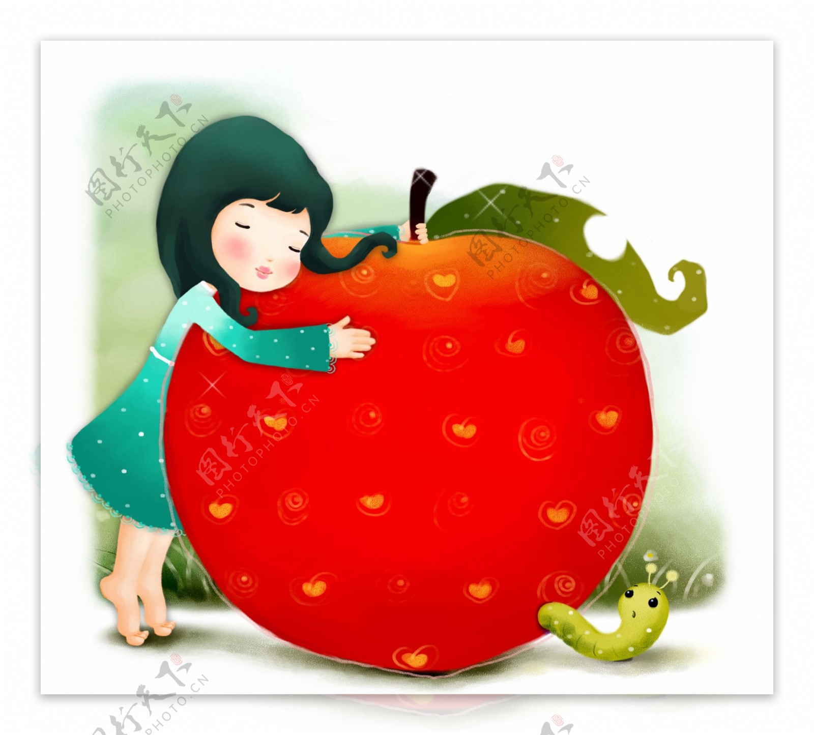 女孩与苹果