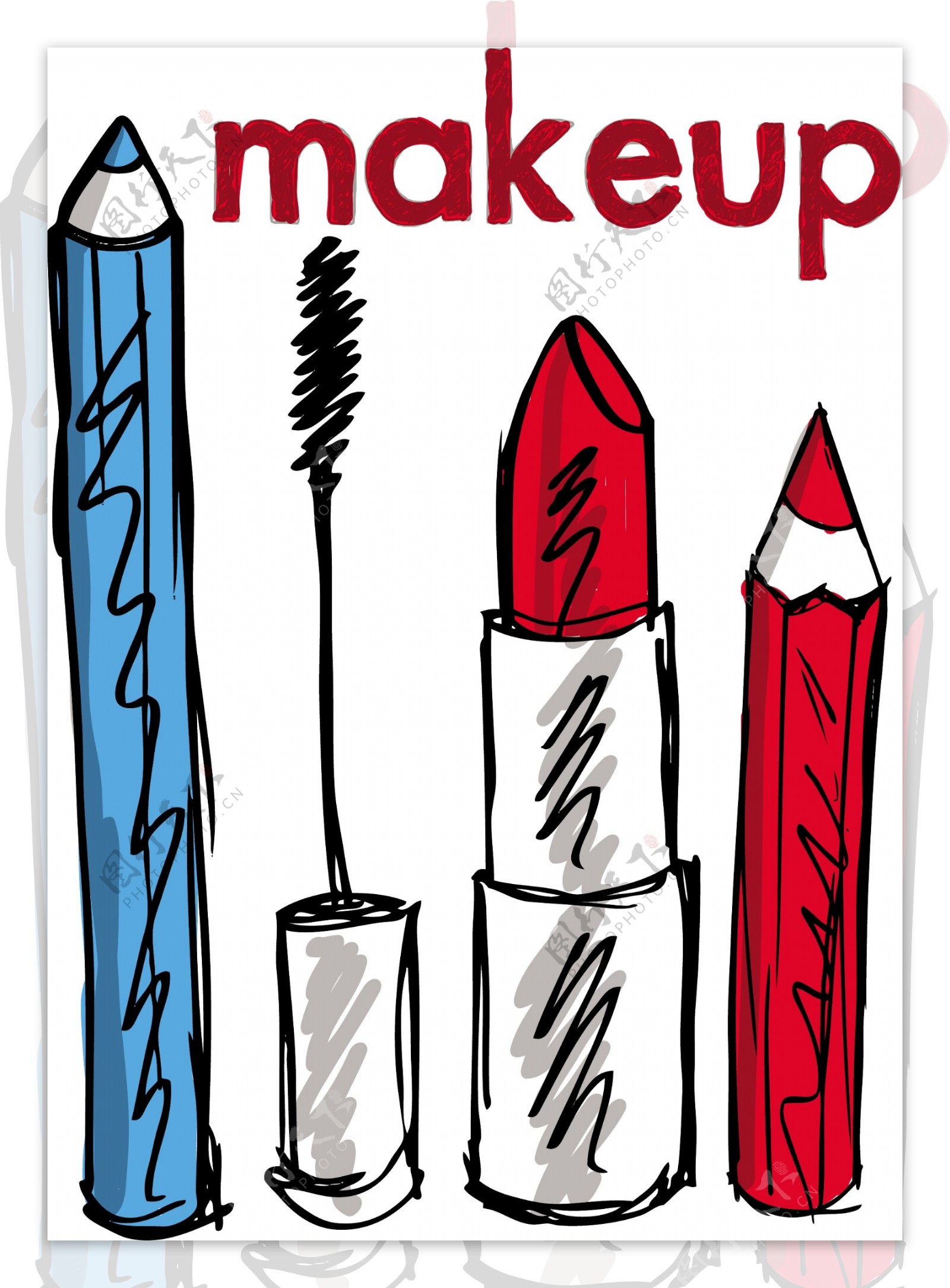 化妆产品插画矢量图