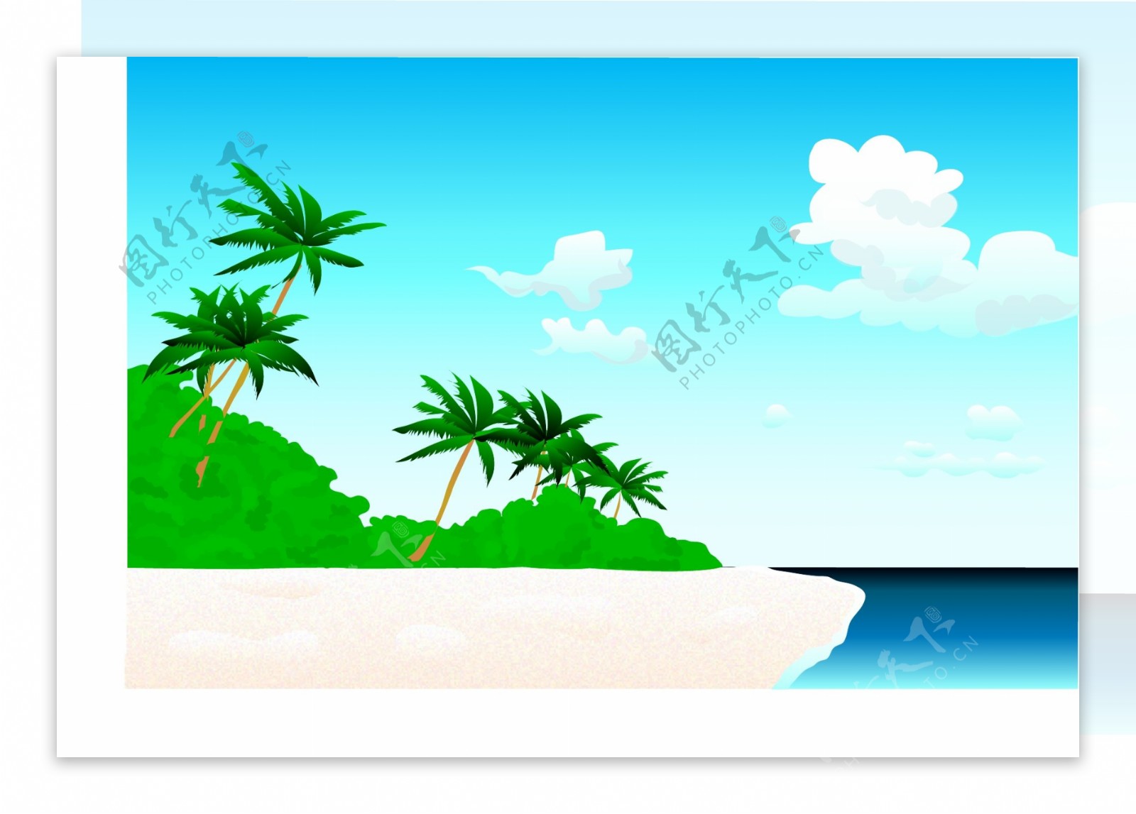图案图片风景海边天空椰树