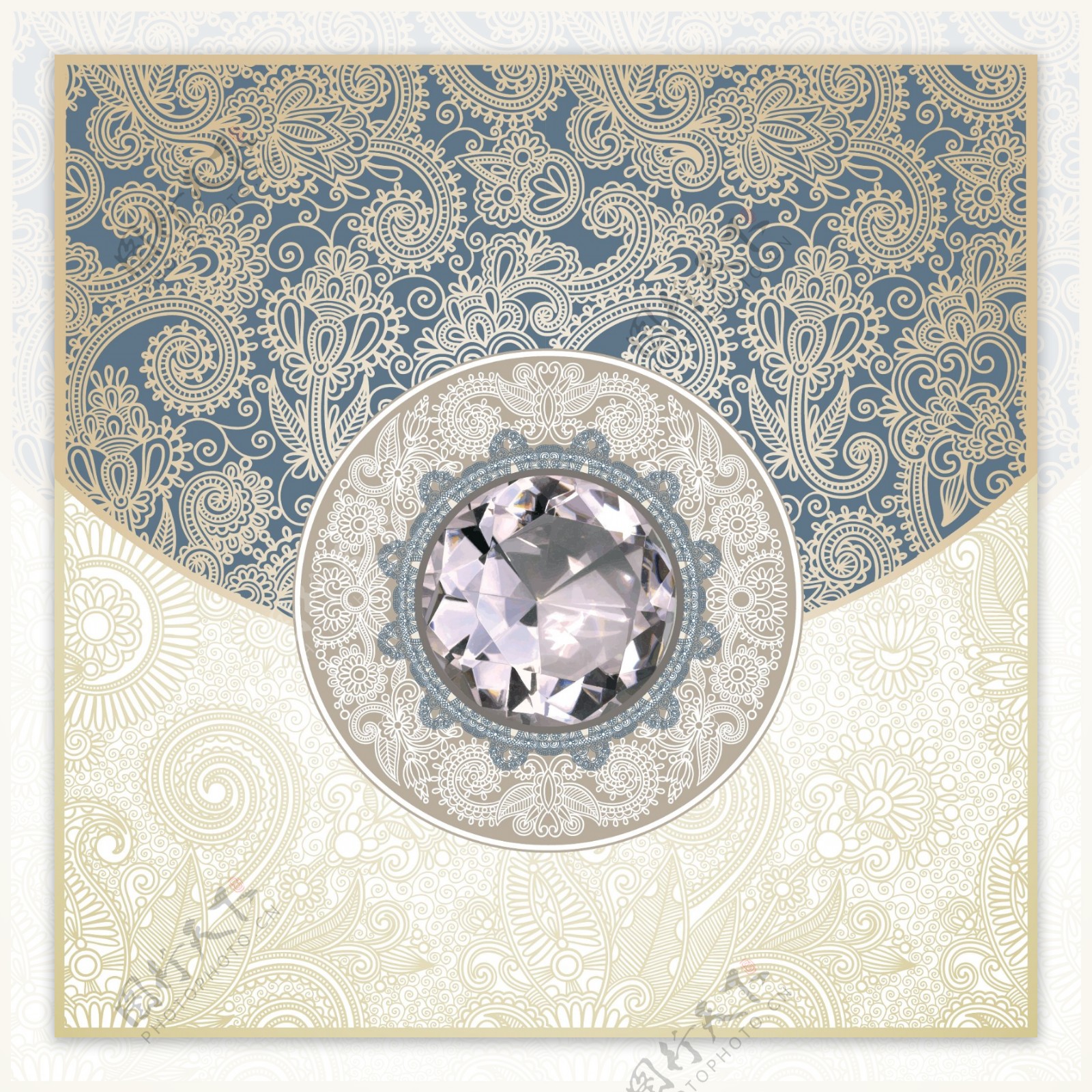钻石宝石古典花纹花边框图片