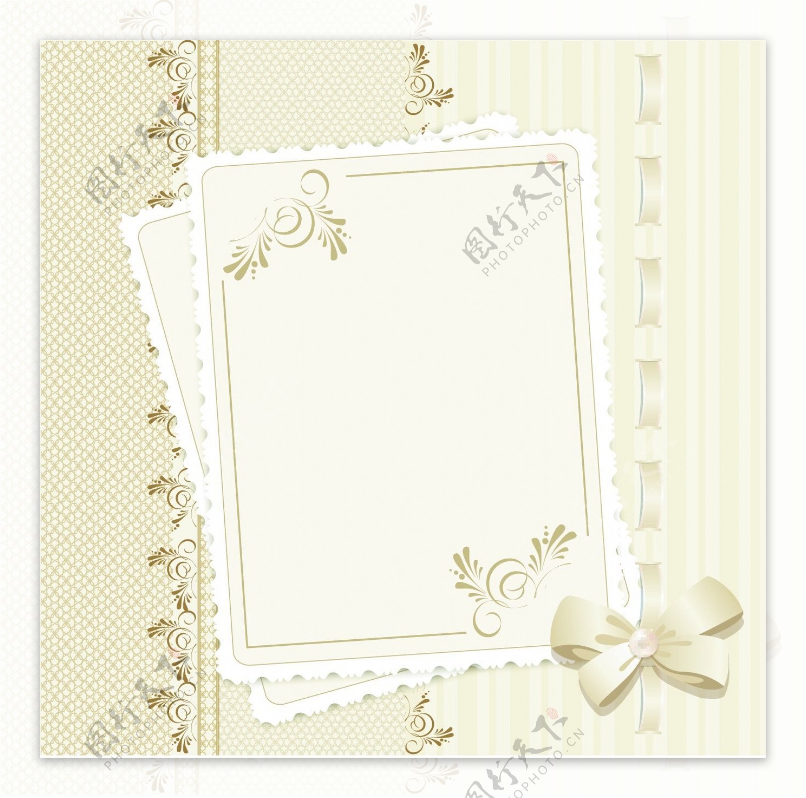 婚礼装饰卡片矢量图