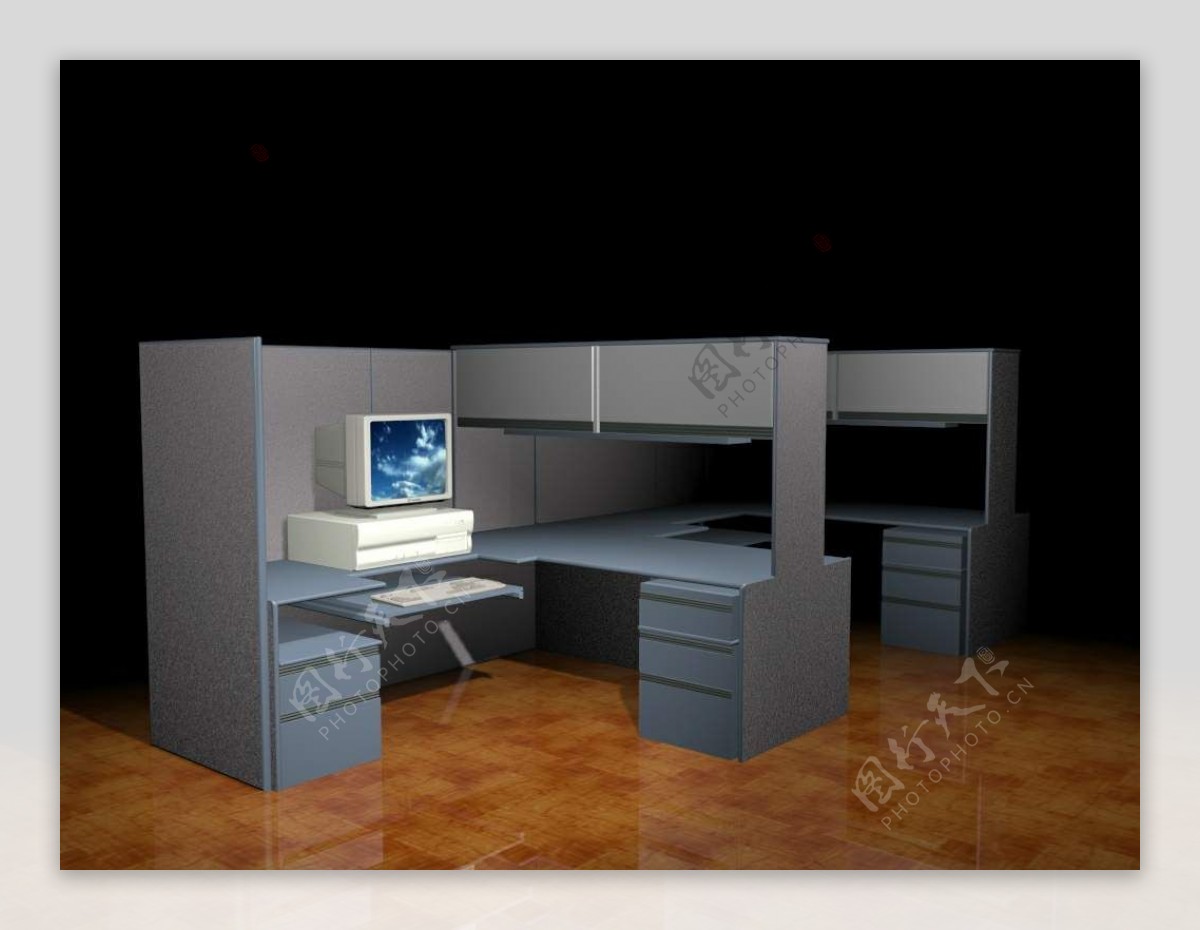 办公家具办公桌3d模型3d素材236
