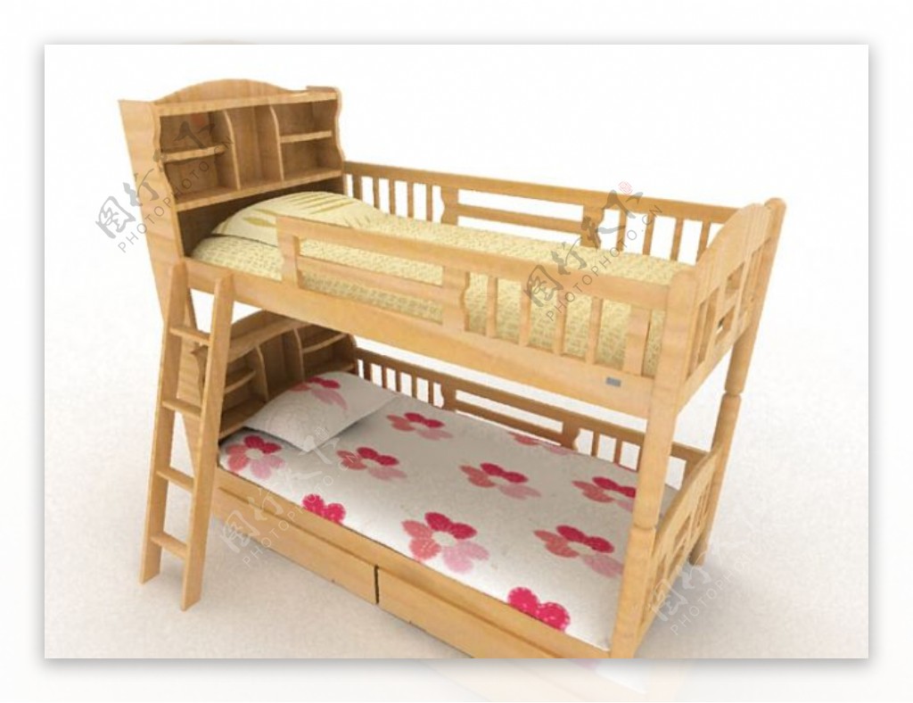 双层儿童床模型