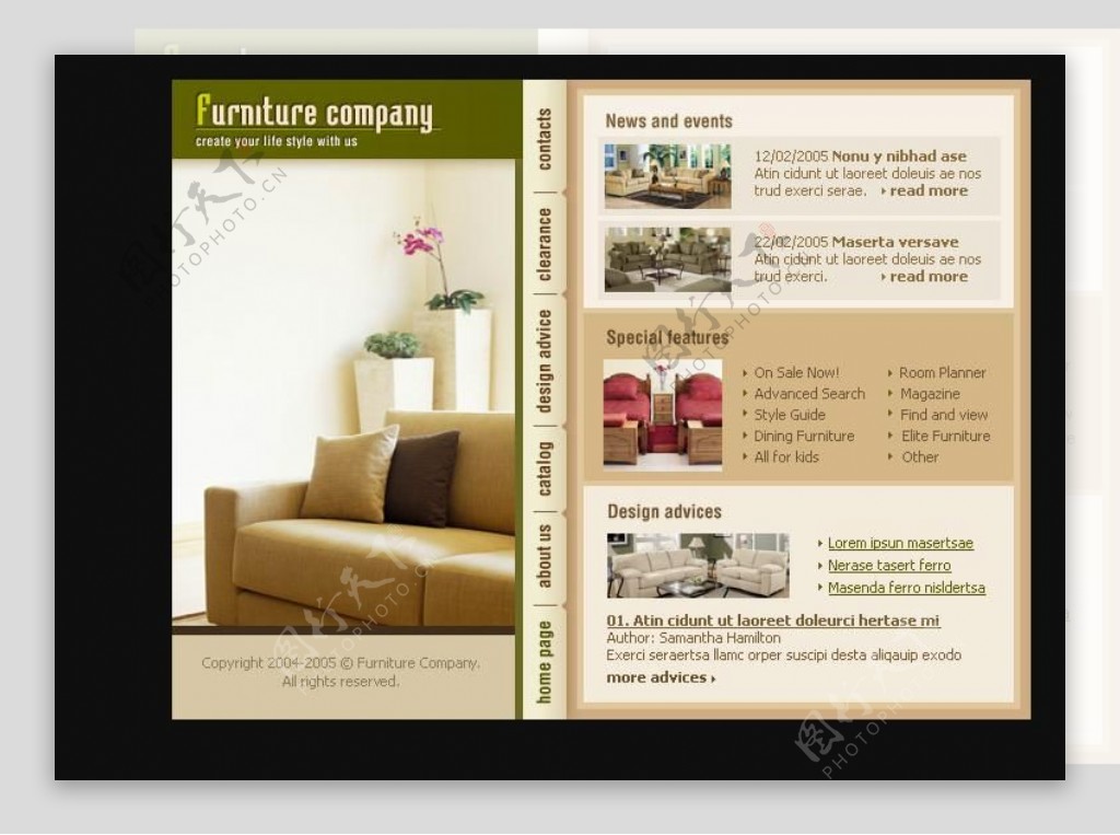 家具公司网页模板全套版含字体动画图片