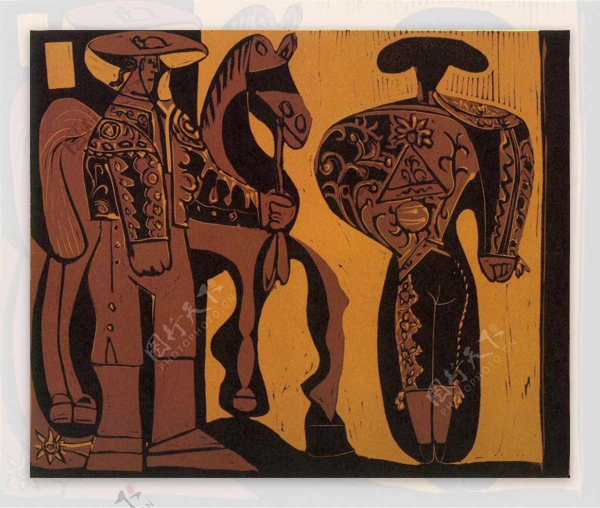1959Picadorettoreroattendantlepaseodecuadrillas西班牙画家巴勃罗毕加索抽象油画人物人体油画装饰画