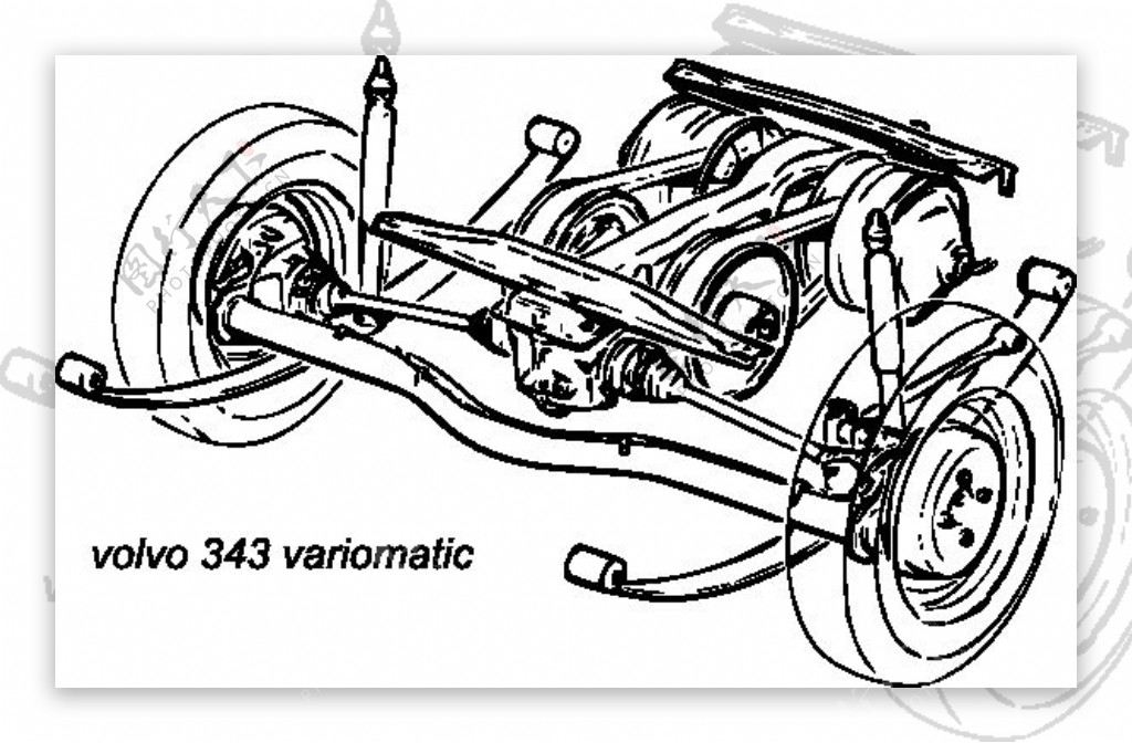 沃尔沃343皮带式变速悬挂剪贴画