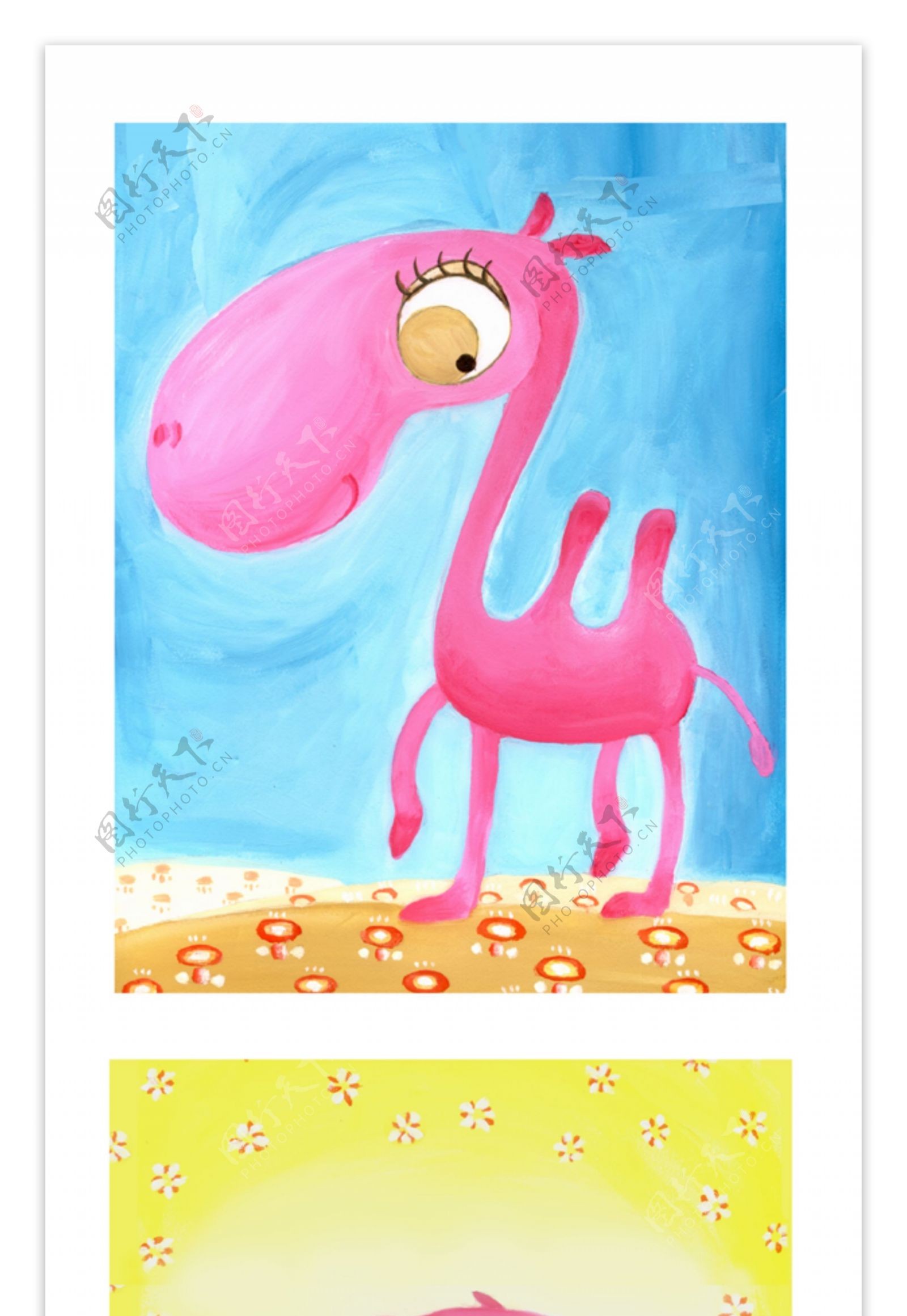 粉红色的骆驼矢量素材