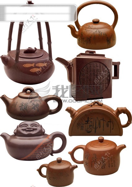 传统紫砂茶壶PSD