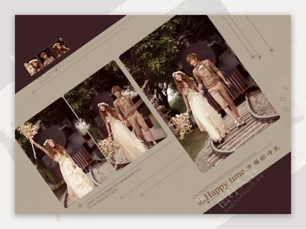 幸福的时光婚纱摄影模板设计psd素材