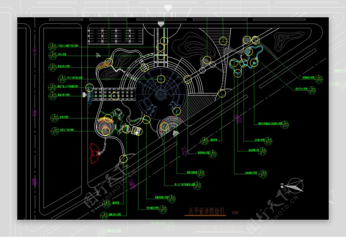 公园景观总平面指引图图片