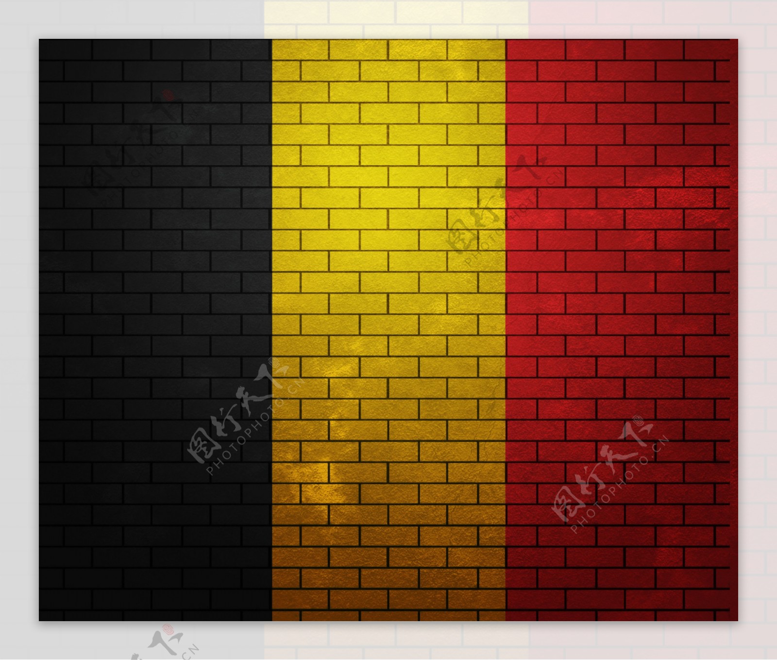 比利时在砖墙上的旗帜