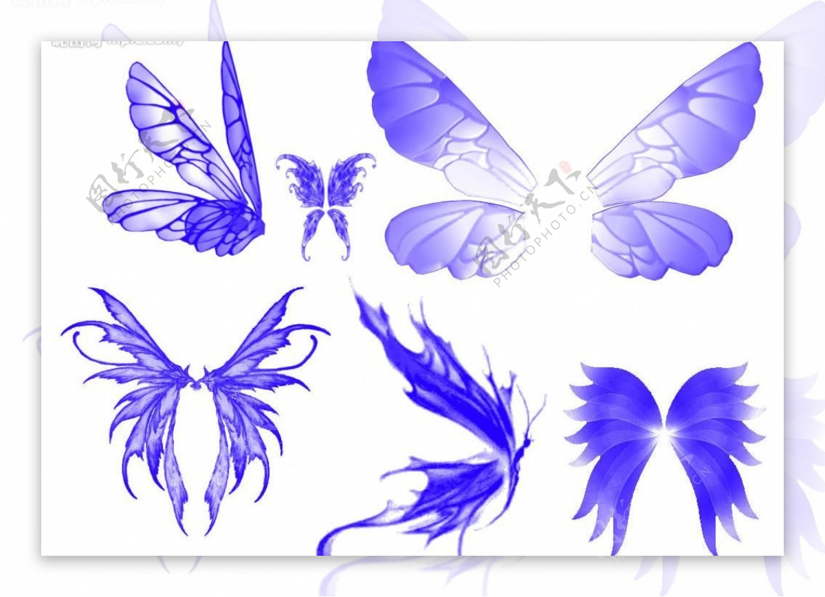 蝴蝶翅膀笔刷图片