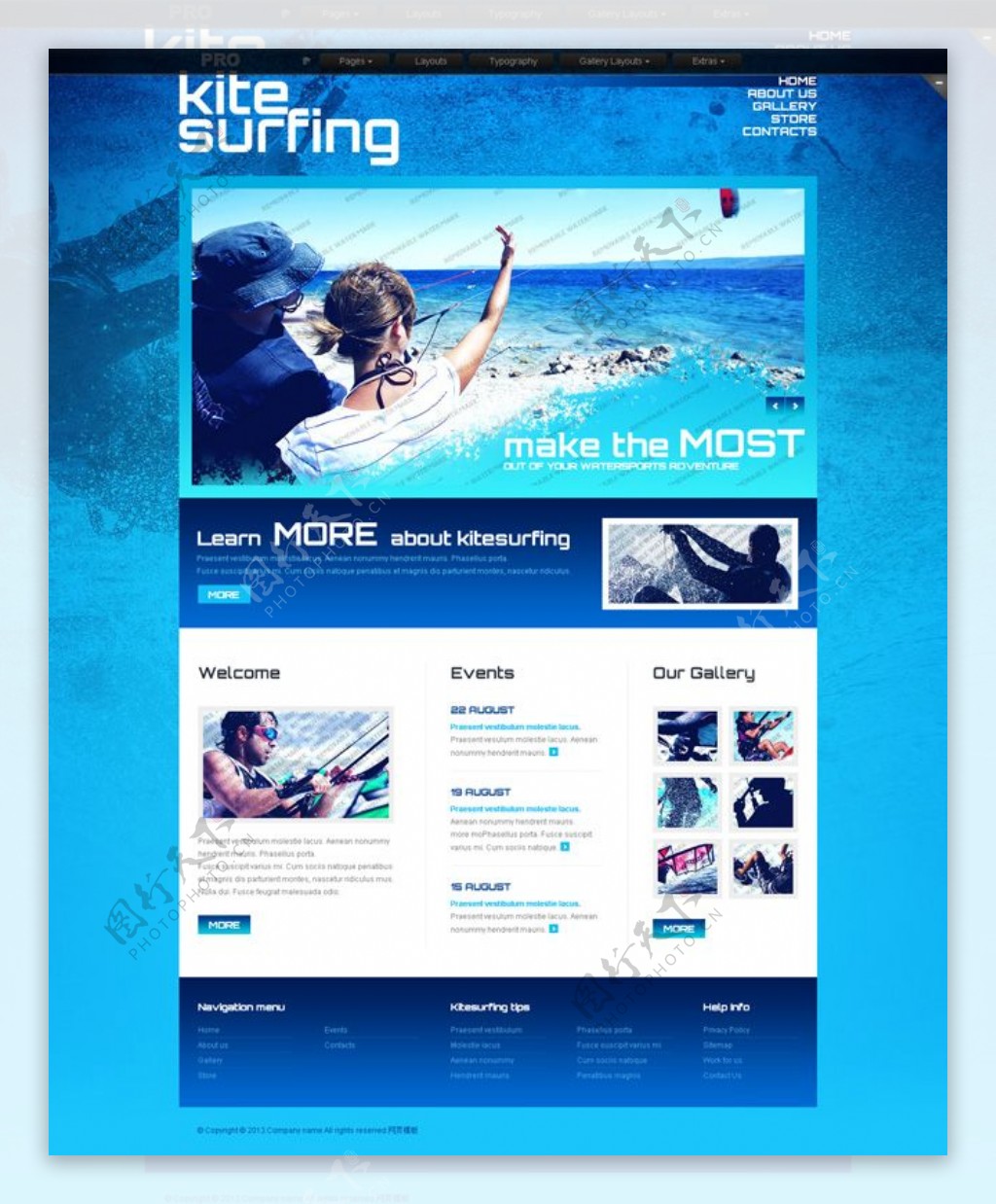 蓝色海洋CSS3主题模板