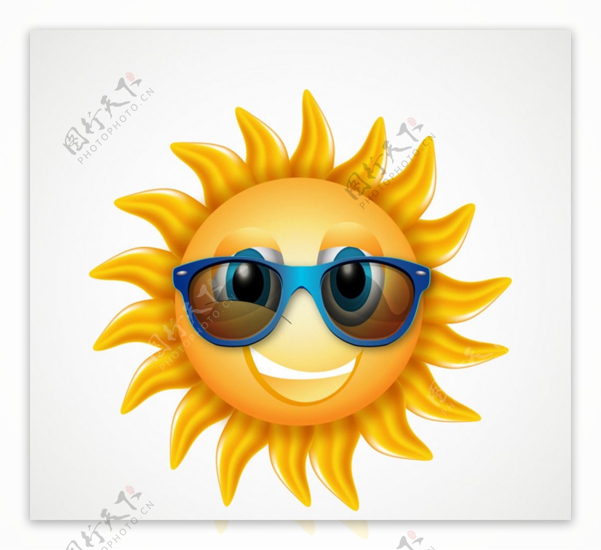 卡通戴墨镜的太阳太阳公公图片