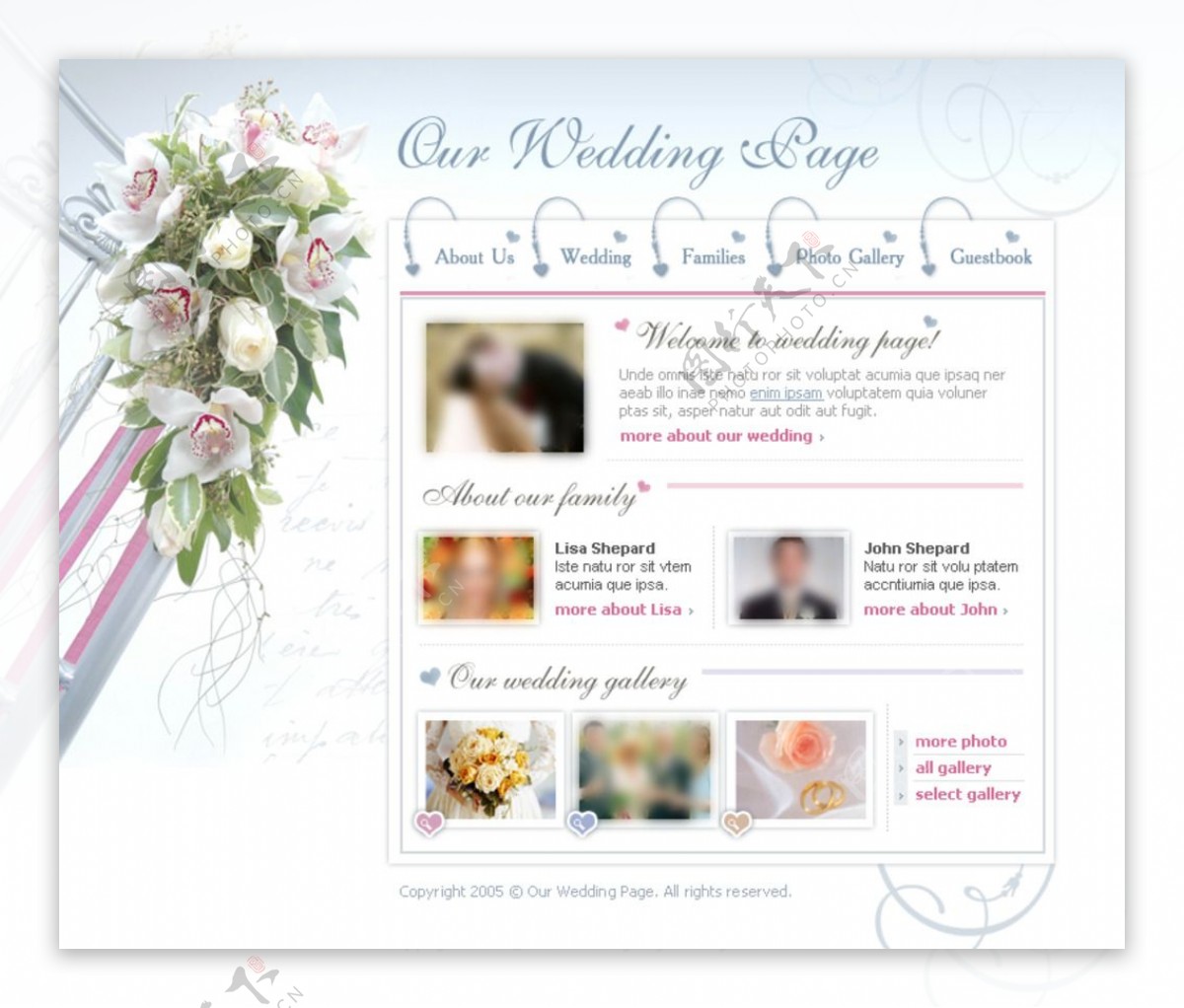 国外婚庆网页模板设计图片