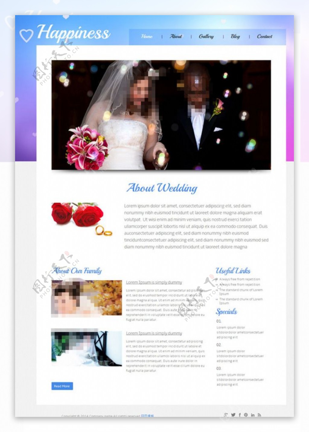 欧美婚纱摄影网站模板图片