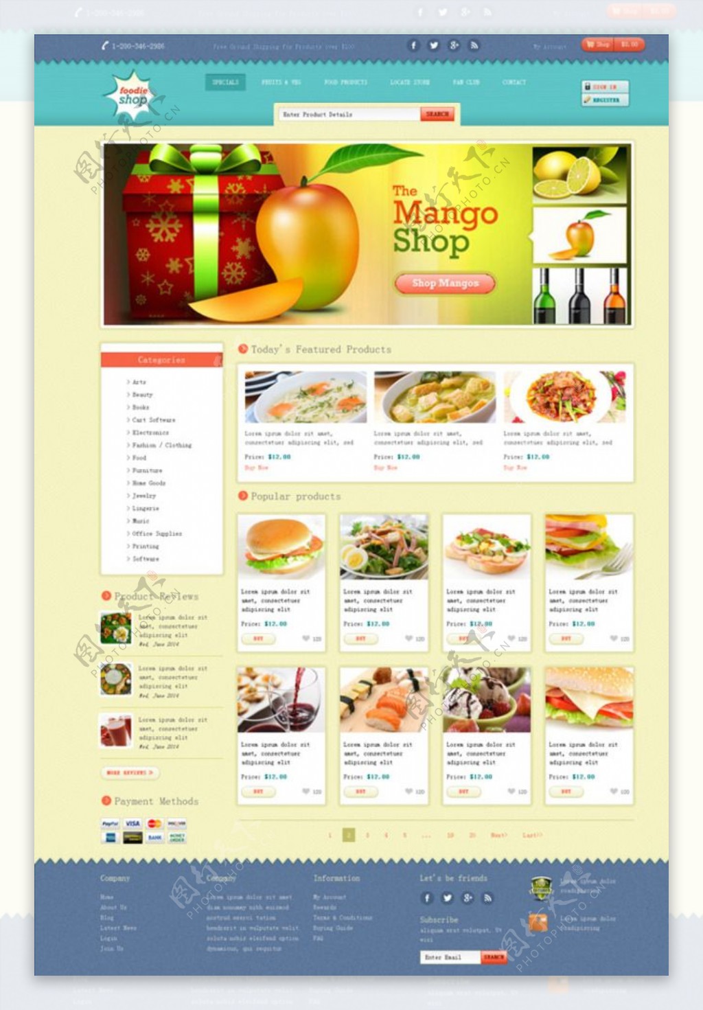 美食订餐网站模板图片