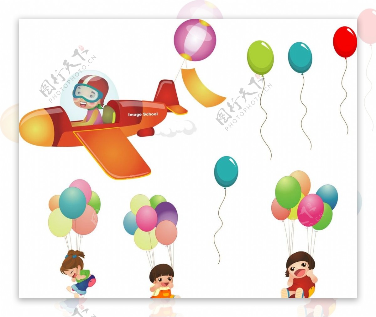 气球卡通飞行员图片
