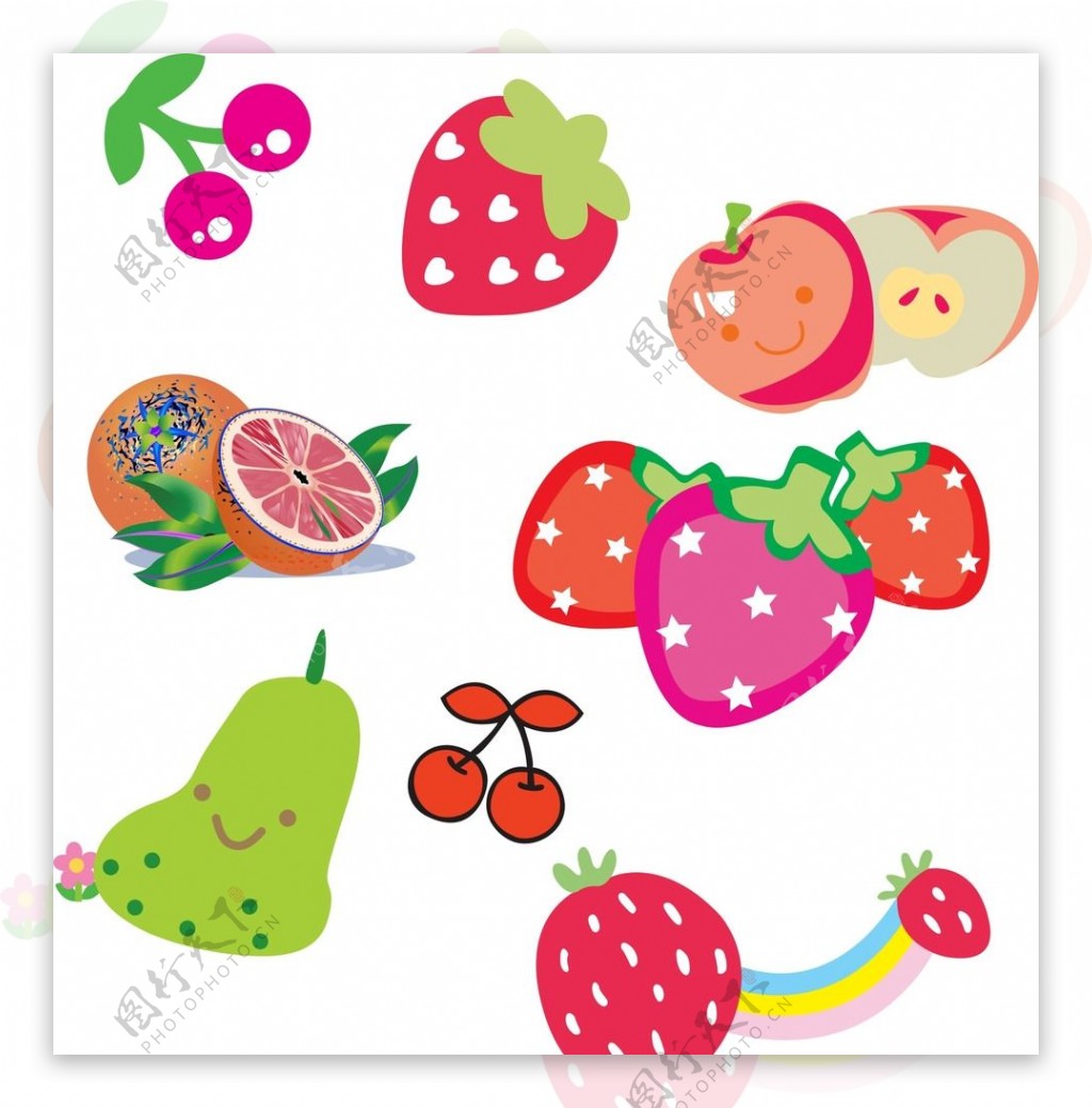 卡通草莓水果图片
