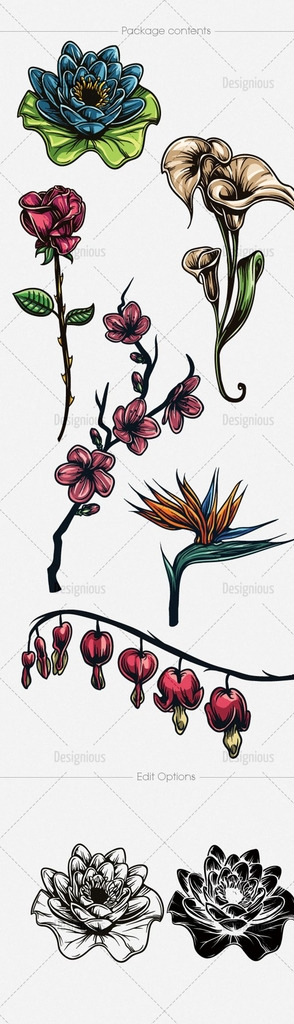 花朵植物纹身图案图片