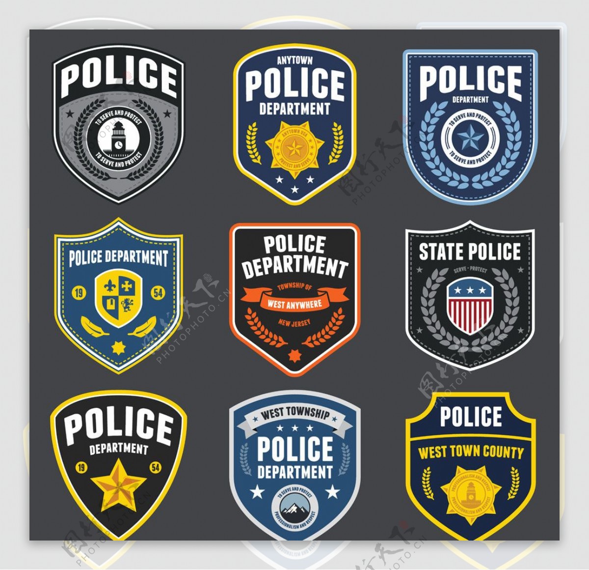 警察图标徽章图片