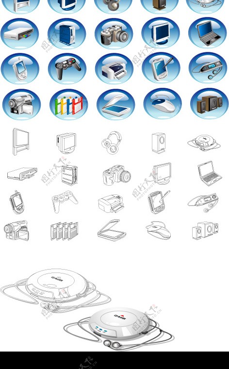 电脑手机打印机CD机等各种常用IT器材jpg图片