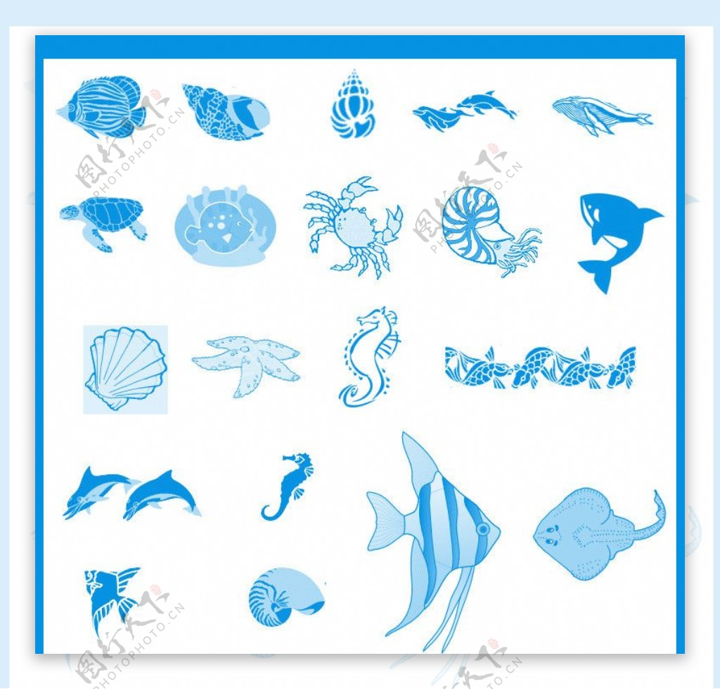 海洋动物笔刷