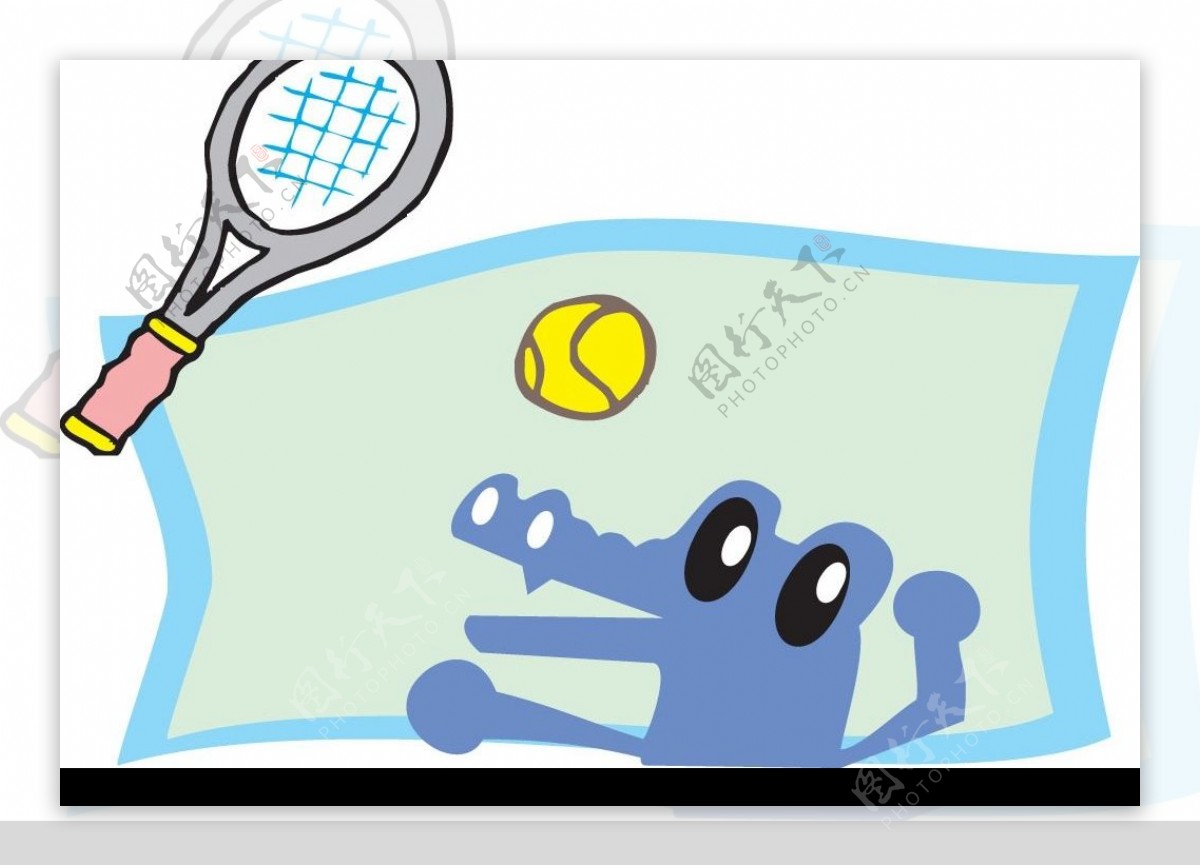 鳄鱼打网球图片