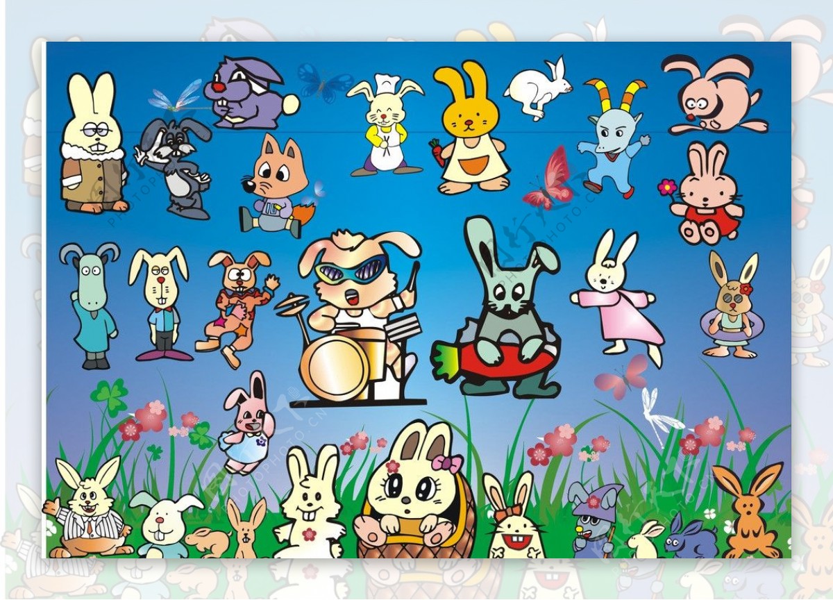 各种卡通兔子图片