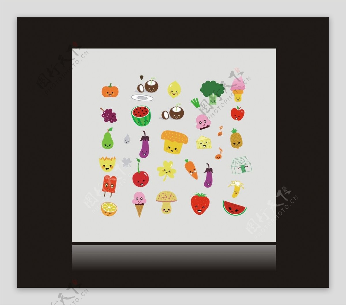 卡通失量水果小人图片