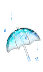 雨中蓝色小伞图片