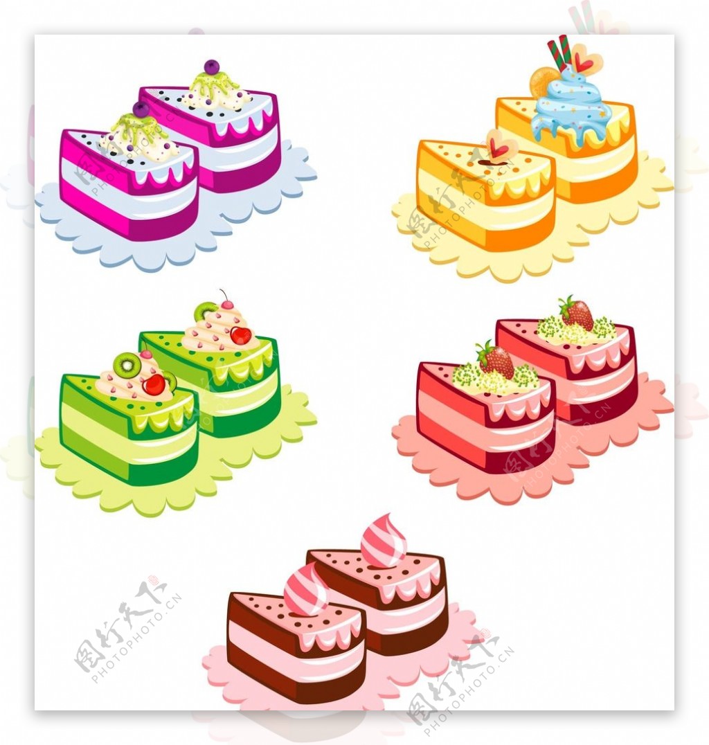 五彩蛋糕矢量图图片