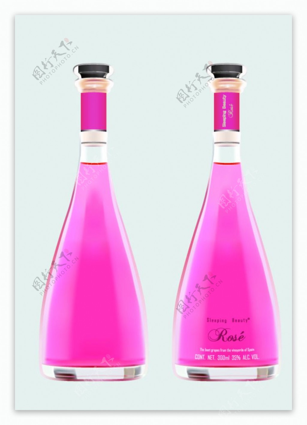桃红酒瓶图片
