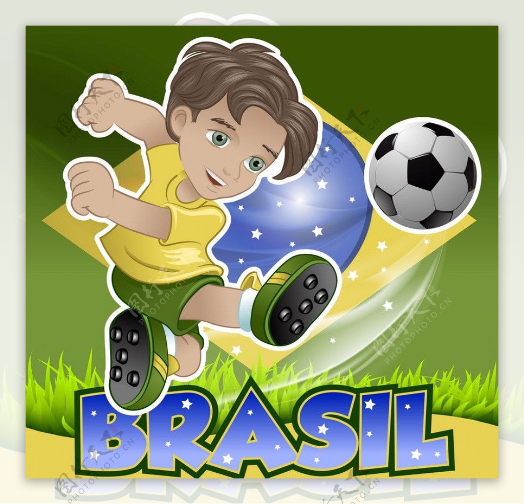 卡通巴西世界杯图片