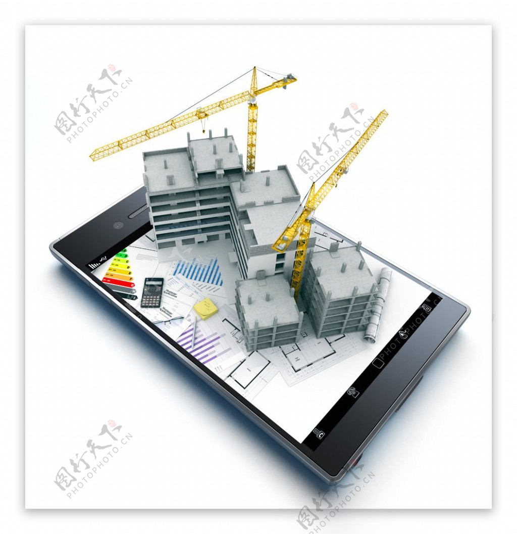 手机建筑模型图片