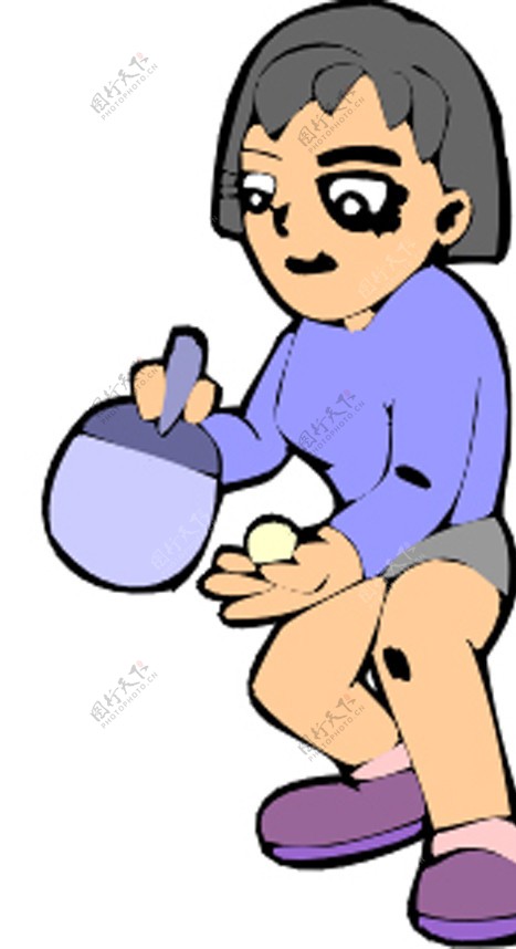 乒乓球卡通运动人物图片