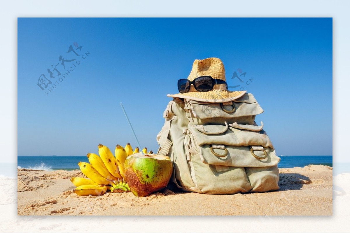 沙滩水果背包图片