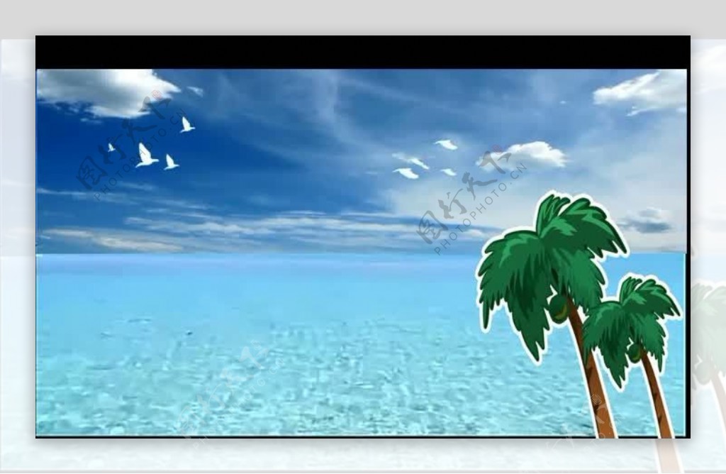 卡通大海椰树视频素材