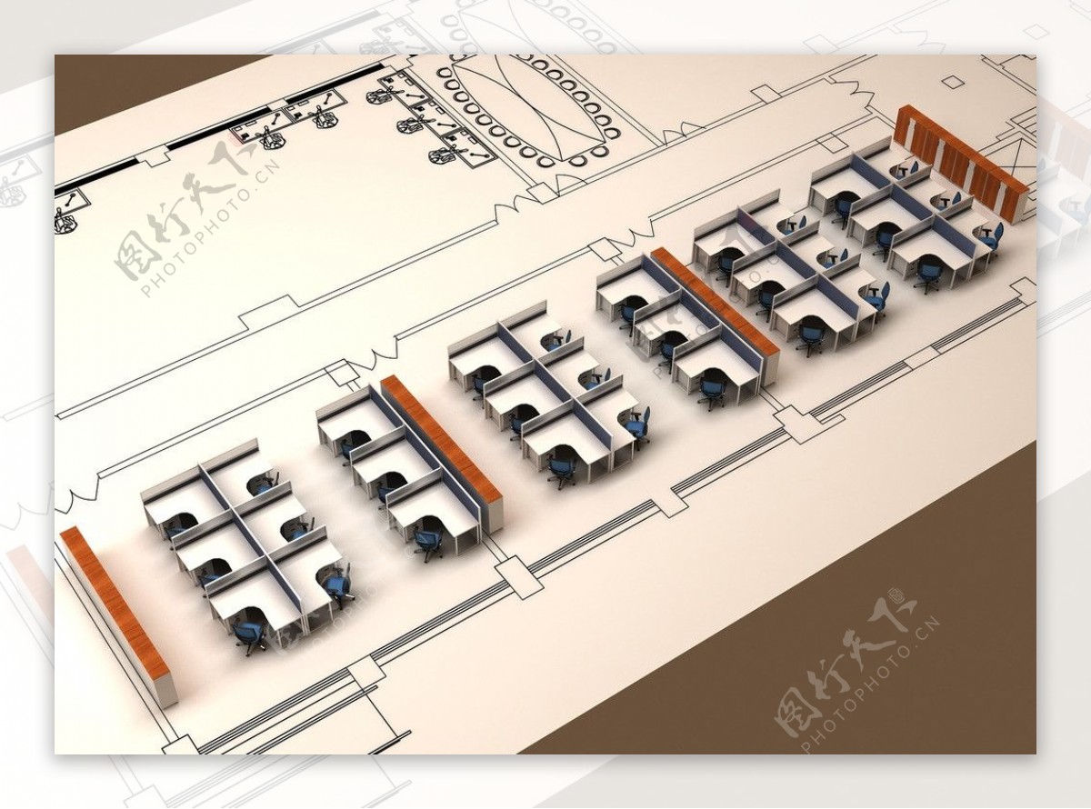 办公桌椅家具图片