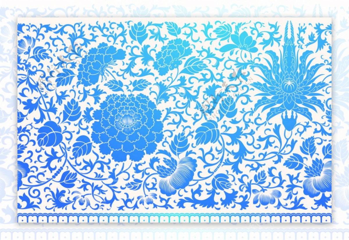 青花瓷蓝牡丹图片