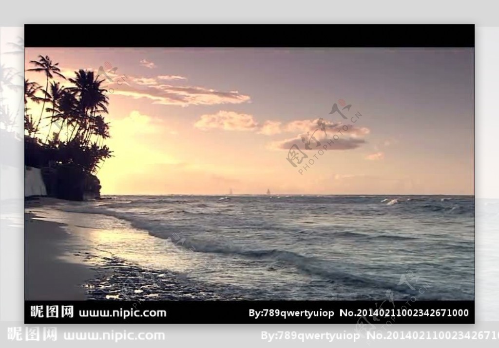 海岸海滩风景画视频