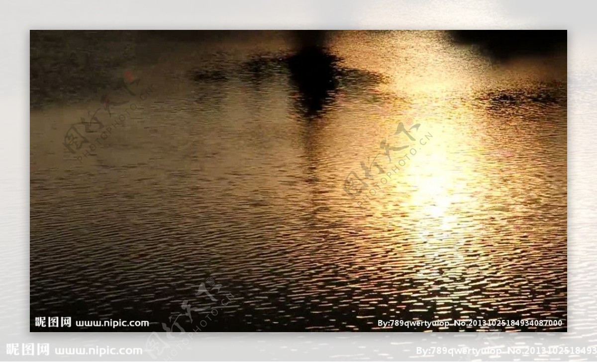 金色湖水波纹视频素材