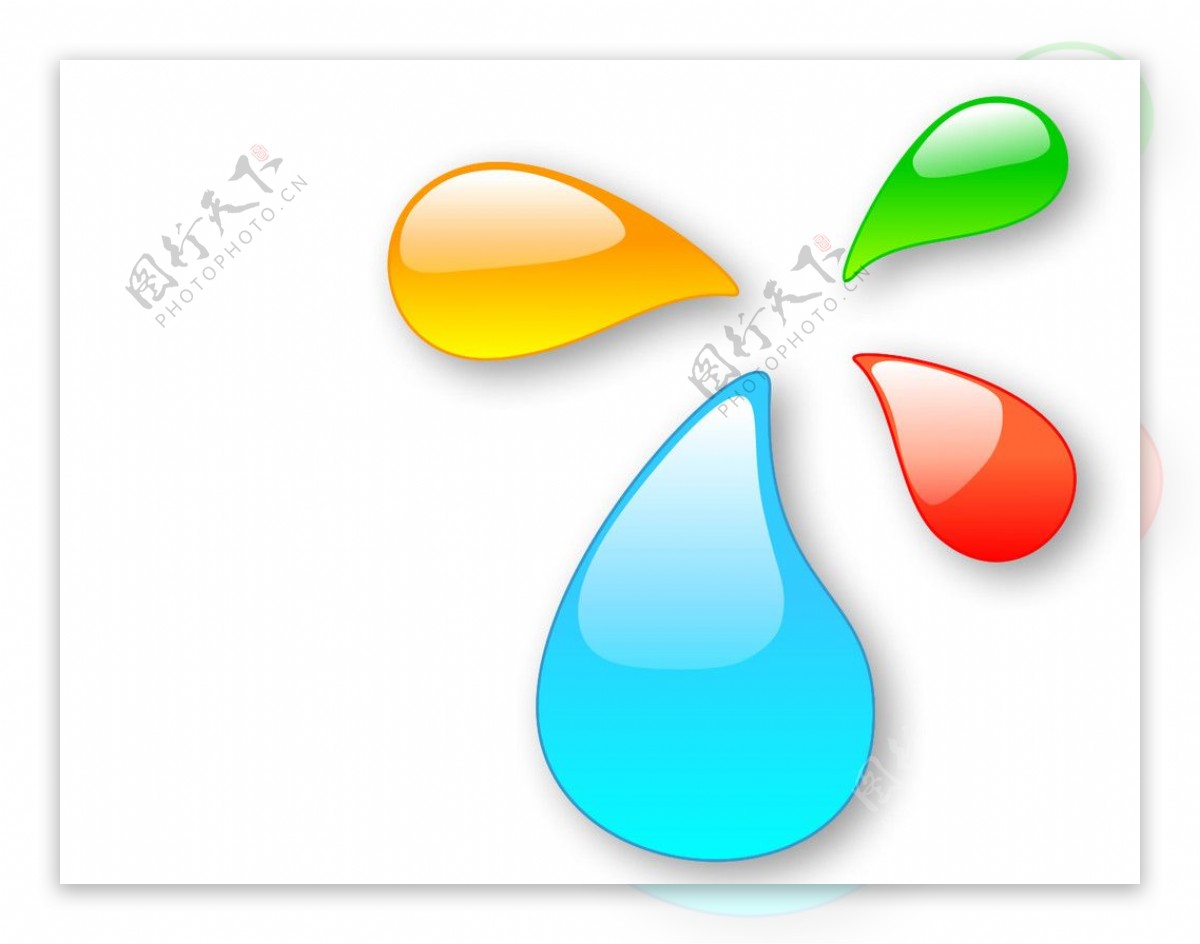 彩色水滴3D素材图片