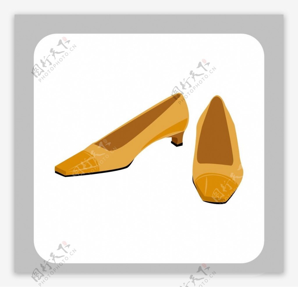 黄色女鞋图片