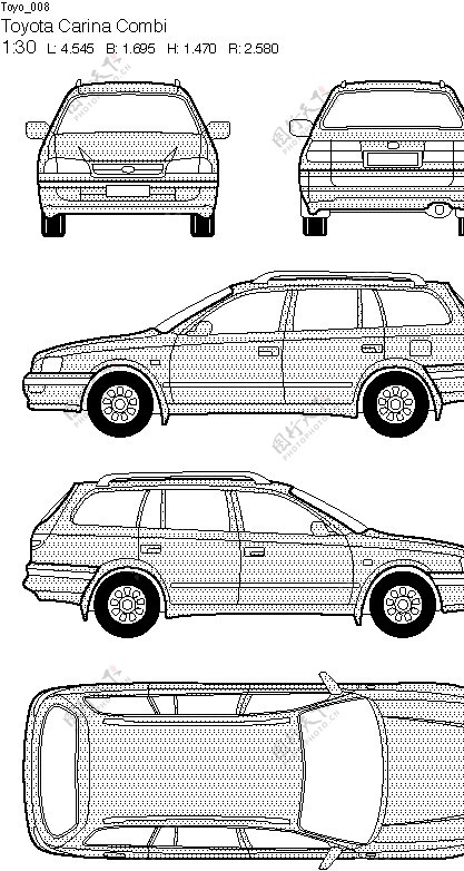 丰田汽车线框图图片