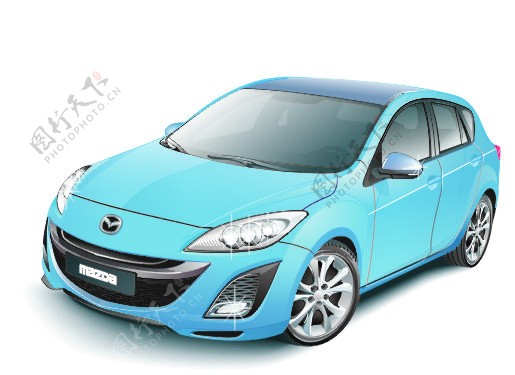 Mazda轿车蓝色马自达图片